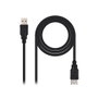 Nanocable Cable Prolongador USB 2.0 de 1m, USB A Macho a USB A Hembra, Negro
