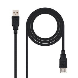 NANO CABLE Cable USB 2.0 A/M - A/H 1m Negro