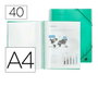 Liderpapel Carpeta escaparate con espiral 40 fundas polipropileno Din A4 verde