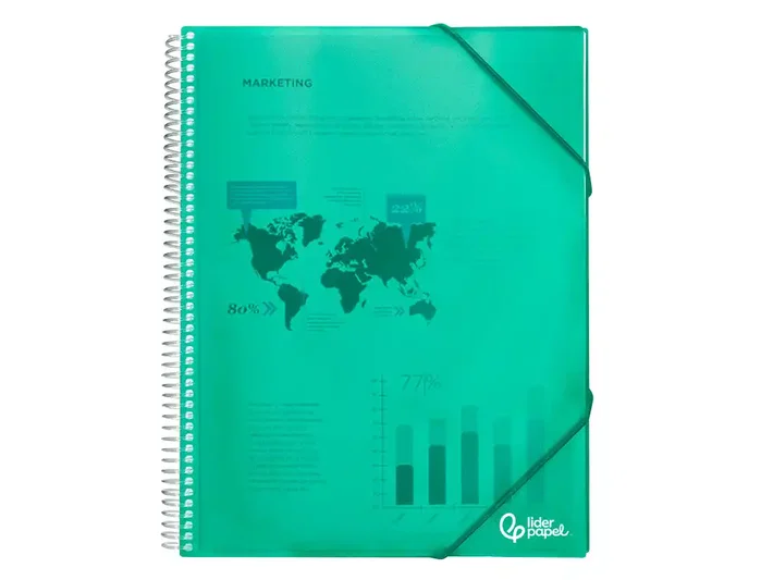 Liderpapel Carpeta escaparate con espiral 40 fundas polipropileno Din A4 verde