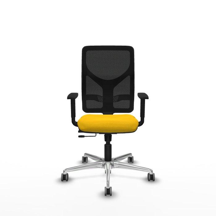 PIQUERAS Y CRESPO Silla de oficina Motilla con mecanismo Sincro/Traslack, Amarillo y Negro