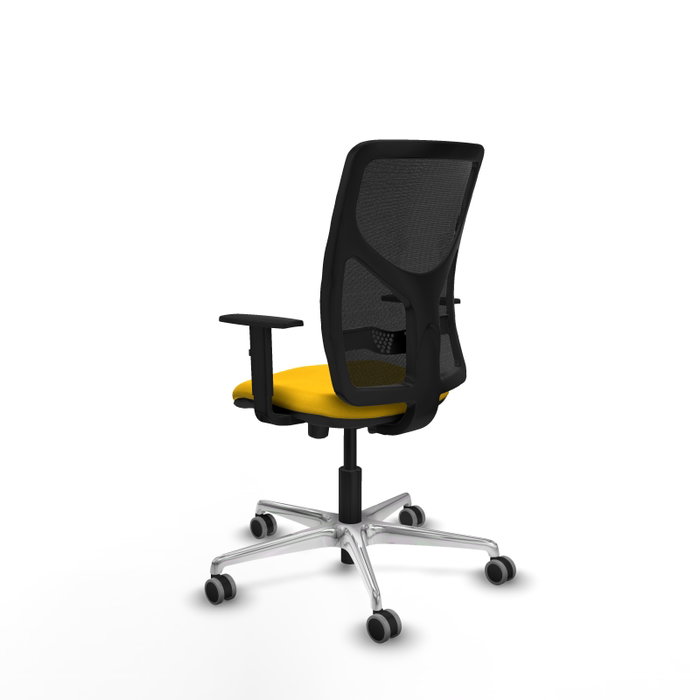 PIQUERAS Y CRESPO Silla de oficina Motilla con mecanismo Sincro/Traslack, Amarillo y Negro