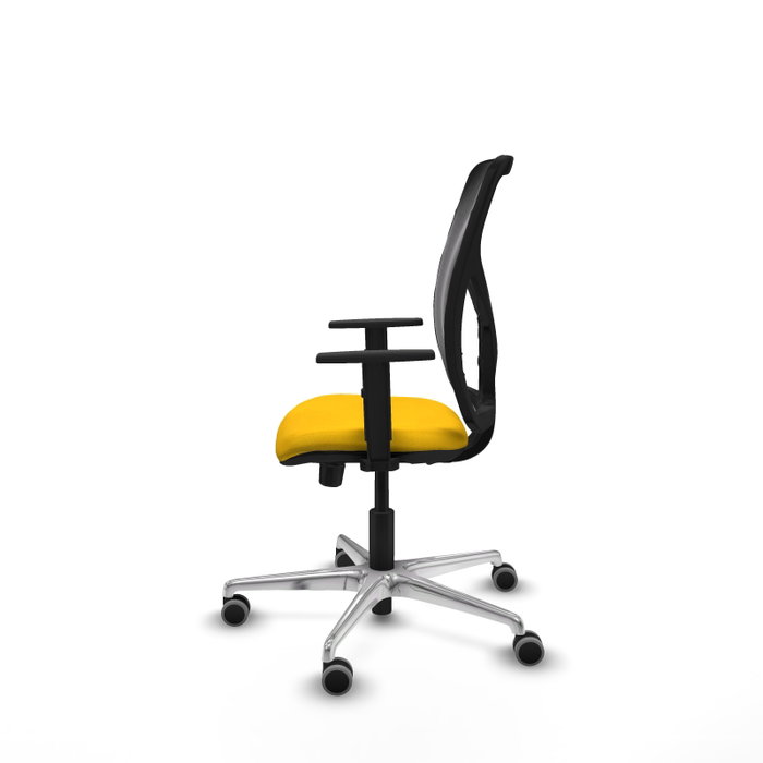 PIQUERAS Y CRESPO Silla de oficina Motilla con mecanismo Sincro/Traslack, Amarillo y Negro