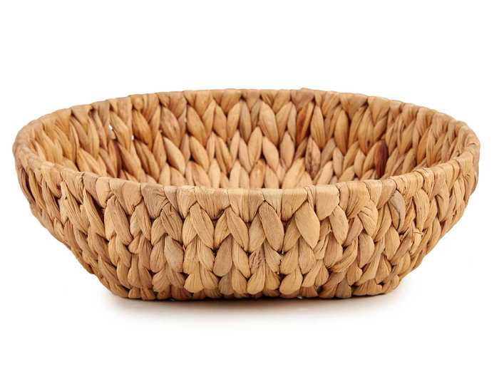 Giftdecor Centro de Mesa Redondo de Paja Natural Jacinto Acuático sin Asa, Color Marrón, Dimensiones 29x8x29 cm (Set de 12)