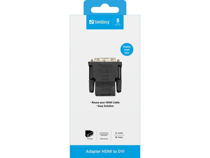 Sandberg Adapter DVI-M a HDMI hembra Sandberg Adapter DVI-M a HDMI hembra