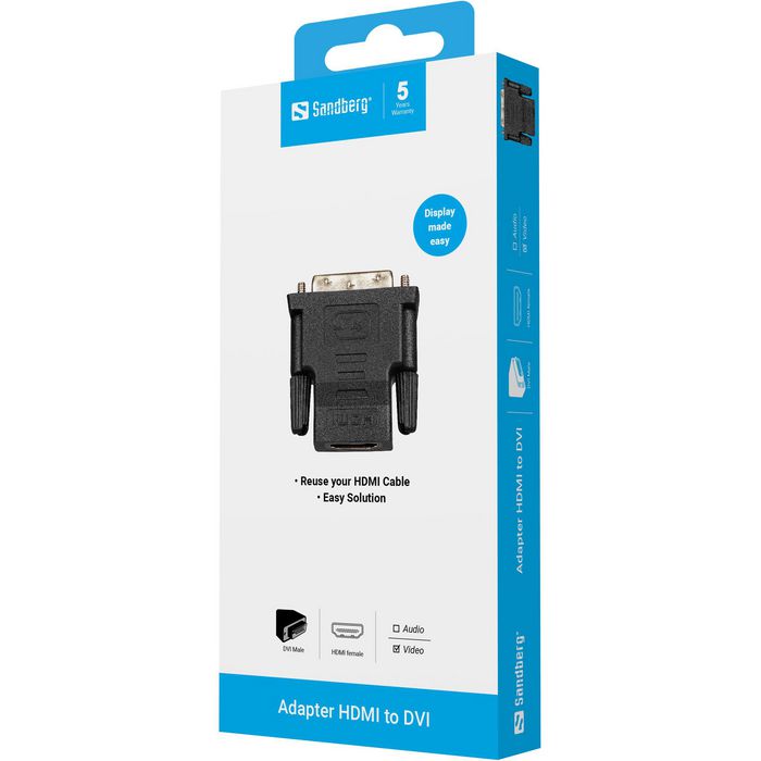 Sandberg Adapter DVI-M a HDMI hembra Sandberg Adapter DVI-M a HDMI hembra