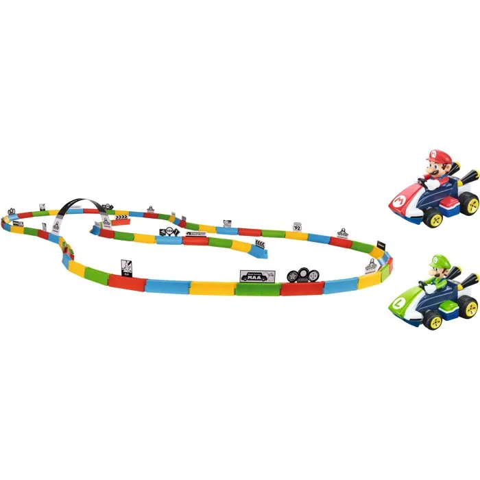 Carrera Super Mario Kart Tabletop Racing Set con Mario y Luigi
