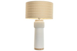 DKD Home Decor Lámpara Sobremesa Romántico Blanco Natural 46 x 77 x 46 cm