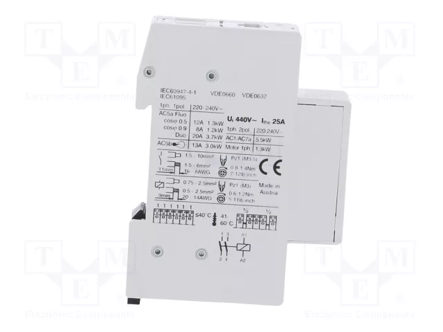 EATON ELECTRIC Z-SCH Contactor de instalación 2-polar 25A 230VAC