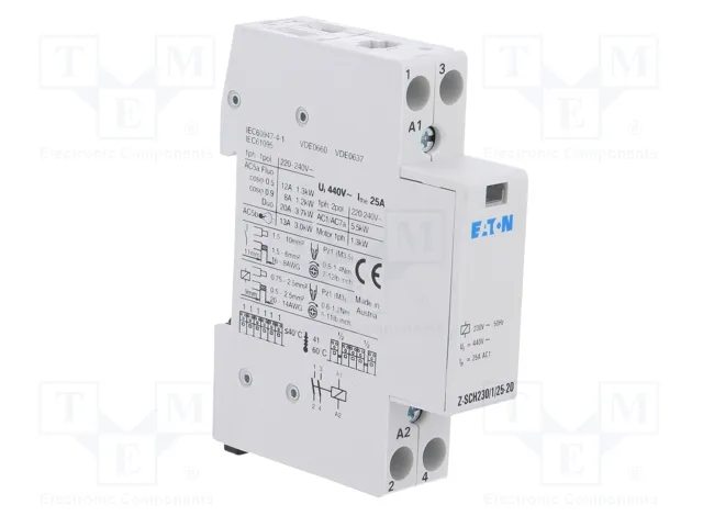 EATON ELECTRIC Z-SCH Contactor de instalación 2-polar 25A 230VAC