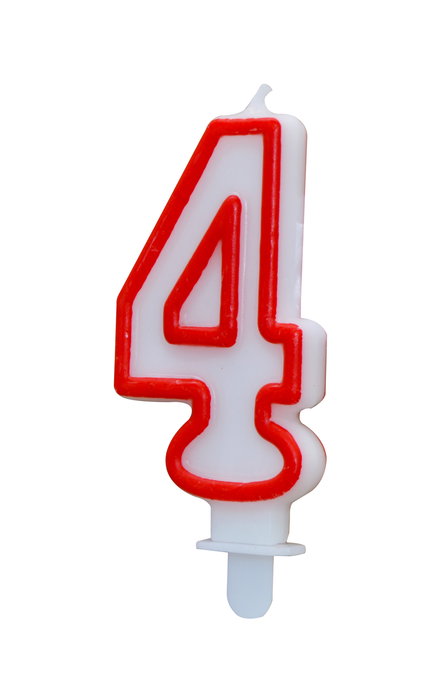 Algon Vela Blanca Con Borde Rojo 7 cm N.4 (36 Unidades)