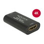 DeLOCK 11462 Repetidor HDMI Repeater 4K 60 Hz UHD Hasta 30 m, Resolucion 3840 x 2160 Pixeles, Ancho de Banda 600 MHz, Negro, Metal