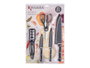 Kinvara Set 3 Cuchillos Tijeras Afilador Negro 27.5 x 42.5 x 6.5 cm (Set de 8)