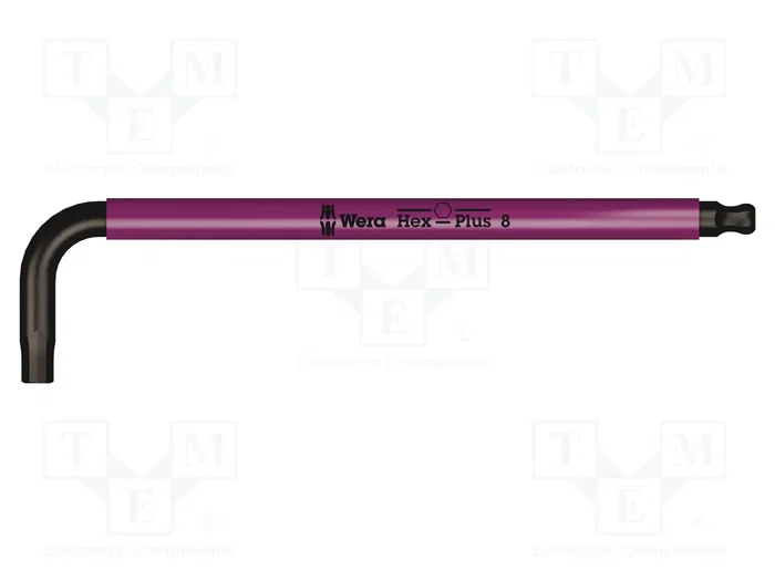 WERA Llave allen Hex-Plus esférica 8mm larga WERA Llave allen Hex-Plus esférica 8mm larga