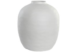 DKD Home Decor Jarrón de Gres Artesanal Blanco 40x40x44 cm