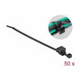DeLOCK Sujetacables con clip de fijación 200 x 4,8 mm negro 50 piezas