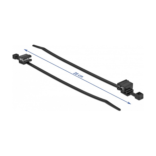 DeLOCK Sujetacables con clip de fijación 200 x 4,8 mm negro 50 piezas DeLOCK Sujetacables con clip de fijación 200 x 4,8 mm negro 50 piezas