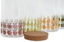 DKD Home Decor Surtido de 4 Botes de Borosilicato con Corcho y Fruta