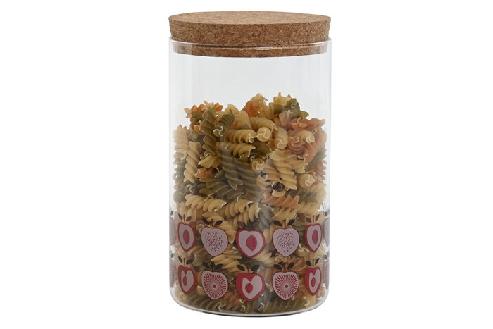 DKD Home Decor Surtido de 4 Botes de Borosilicato con Corcho y Fruta DKD Home Decor Surtido de 4 Botes de Borosilicato con Corcho y Fruta