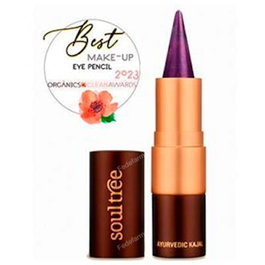 SOULTREE Lápiz de Ojos Kajal Morado Berenjena Ayurveda con Ghee Orgánico y Almendras, Sin Plomo ni Metales Pesados