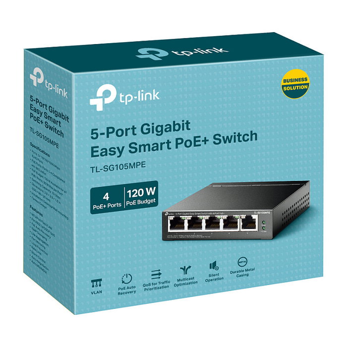 TP-Link TL-SG105MPE Switch Gigabit de 5 puertos con 4 puertos PoE+ TP-Link TL-SG105MPE Switch Gigabit de 5 puertos con 4 puertos PoE+