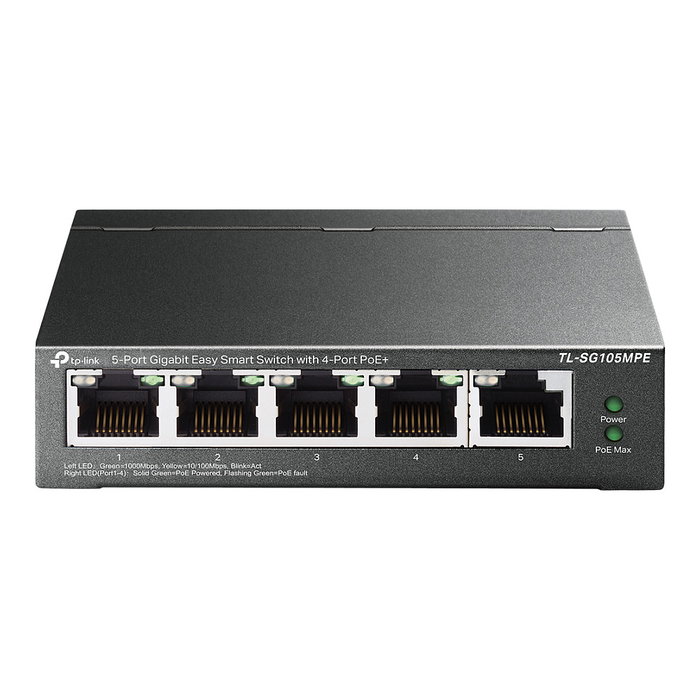 TP-Link TL-SG105MPE Switch Gigabit de 5 puertos con 4 puertos PoE+ TP-Link TL-SG105MPE Switch Gigabit de 5 puertos con 4 puertos PoE+