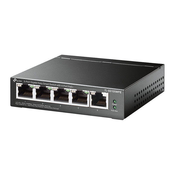 TP-Link TL-SG105MPE Switch Gigabit de 5 puertos con 4 puertos PoE+ TP-Link TL-SG105MPE Switch Gigabit de 5 puertos con 4 puertos PoE+