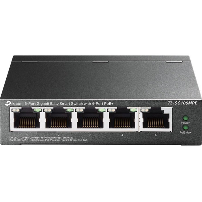 TP-Link TL-SG105MPE Switch Gigabit de 5 puertos con 4 puertos PoE+ TP-Link TL-SG105MPE Switch Gigabit de 5 puertos con 4 puertos PoE+