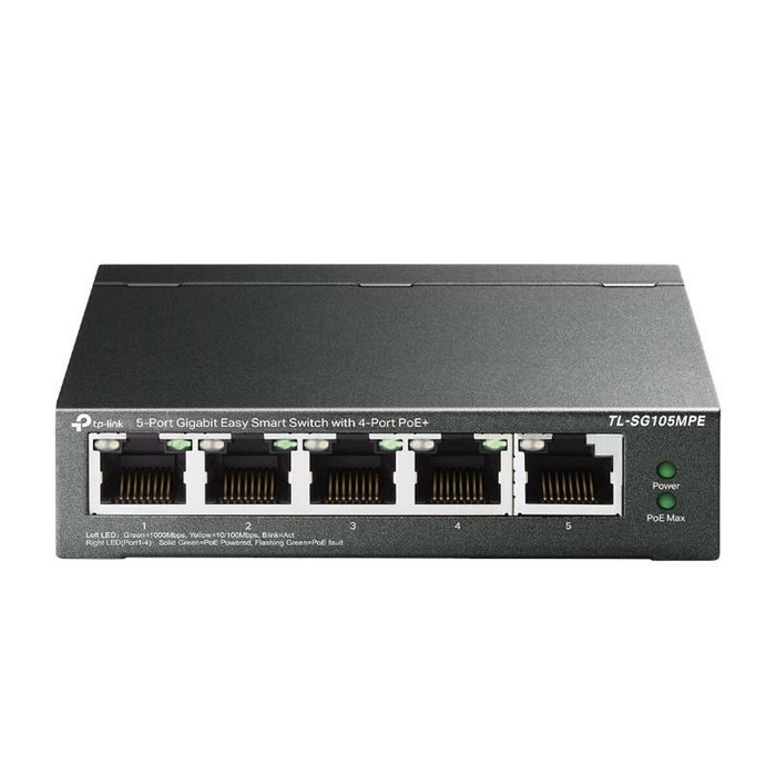 TP-Link TL-SG105MPE Switch Gigabit de 5 puertos con 4 puertos PoE+ TP-Link TL-SG105MPE Switch Gigabit de 5 puertos con 4 puertos PoE+
