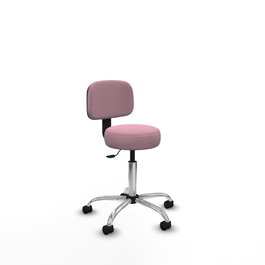 PIQUERAS Y CRESPO Silla Llanos giratoria rosa con base cromada