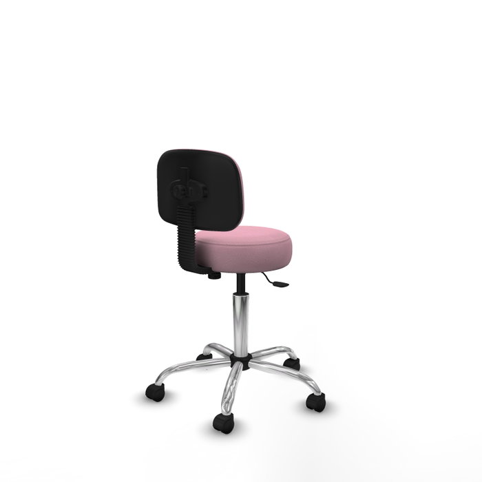 PIQUERAS Y CRESPO Silla Llanos giratoria rosa con base cromada