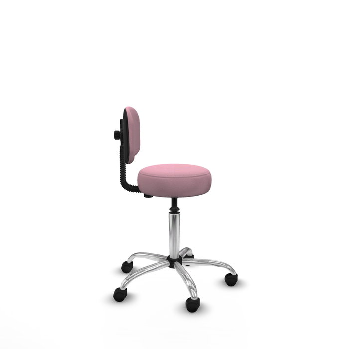 PIQUERAS Y CRESPO Silla Llanos giratoria rosa con base cromada