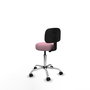 PIQUERAS Y CRESPO Silla Llanos giratoria rosa con base cromada