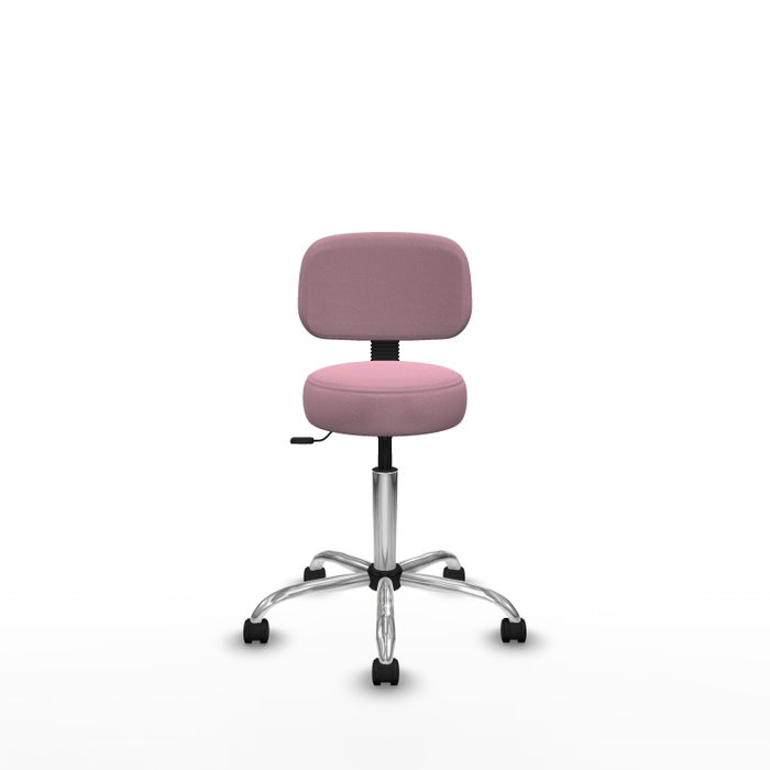PIQUERAS Y CRESPO Silla Llanos giratoria rosa con base cromada