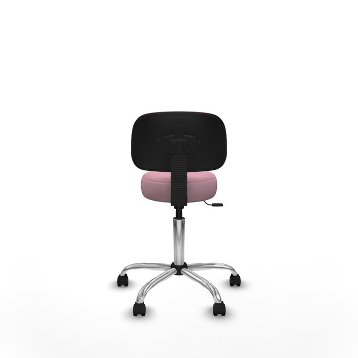 PIQUERAS Y CRESPO Silla Llanos giratoria rosa con base cromada