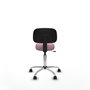 PIQUERAS Y CRESPO Silla Llanos giratoria rosa con base cromada