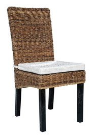 Giner y Colomer - Lote de 2 Sillas de Rattán con Cojín, Color Natural, 108x48x49 cm