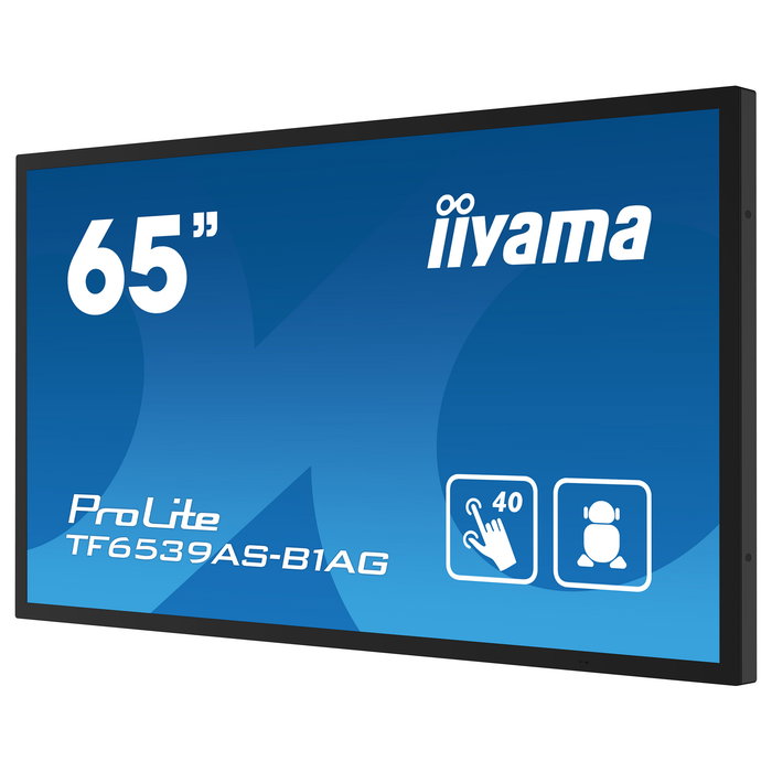 IIYAMA TF6539AS-B1AG 163.9cm(64.5") 4K Ultra HD IPS LED Touchscreen 3840x2160 24/7 2xHDMI+DP