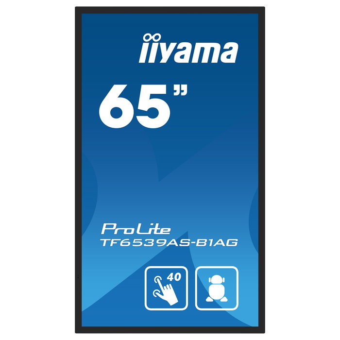 IIYAMA TF6539AS-B1AG 163.9cm(64.5") 4K Ultra HD IPS LED Touchscreen 3840x2160 24/7 2xHDMI+DP