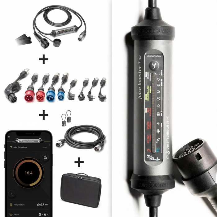 Juice Technology JUICE BOOSTER 3 air MASTER Traveller Set Cargador EV - 1,4-11 kW - Cable 8,1 m - Color Anthrazit/Schwarz