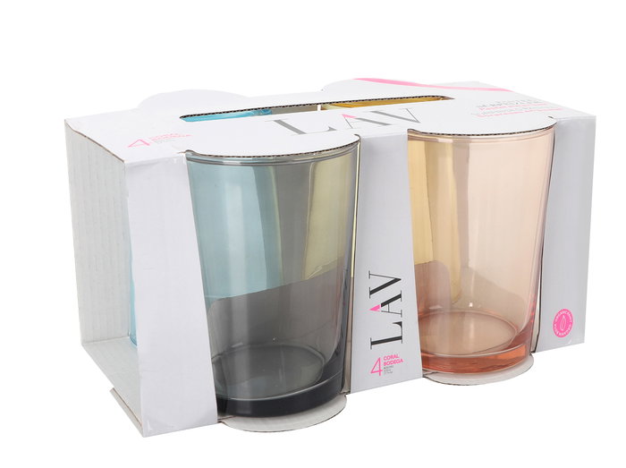 LAV Set 4 Vasos Sidra 520cc Medidas 9x9x12 cm (6 Cajas)