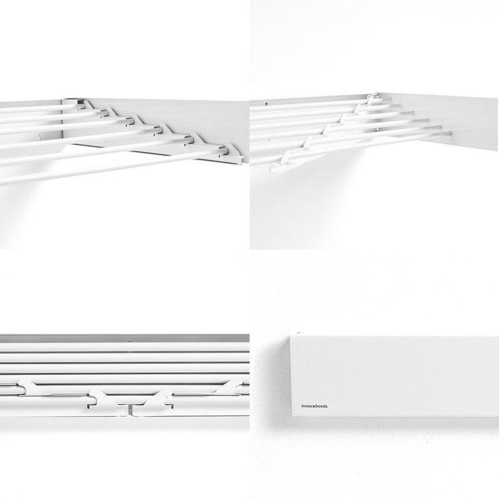 Tendedero de Pared Plegable Extensible Retráctil Dryva 100 InnovaGoods