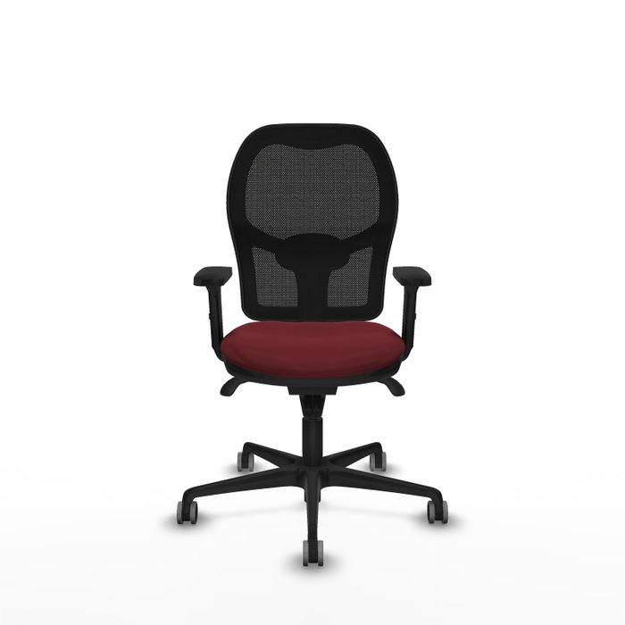PIQUERAS Y CRESPO Silla de oficina Jorquera con mecanismo Sincro, Granate y Negro PIQUERAS Y CRESPO Silla de oficina Jorquera con mecanismo Sincro, Granate y Negro
