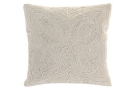 DKD Home Decor Cojín de Algodón Bordado a Mano Crudo 45x45 cm