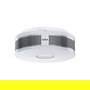 GIRA Dual Q Detector de Humo Fotoeléctrico Inalámbrico, Blanco y Plata, Alarma 85 dB, IP42, Batería Litio 10 Años