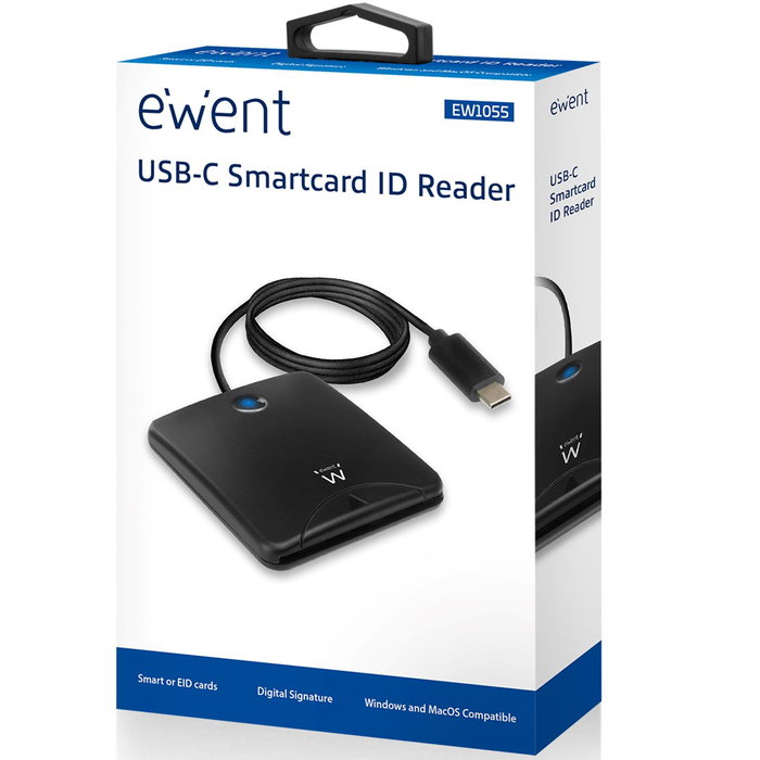 EWENT Lector de Tarjetas Inteligentes USB-C EW1055 Negro