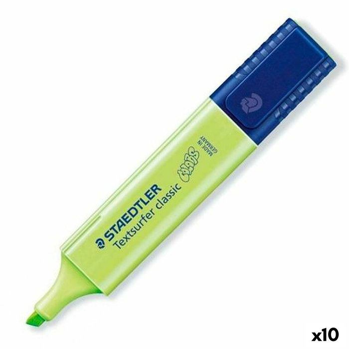 STAEDTLER Marcadores Fluorescentes Classic Pastel Verde Lima Pack de 10