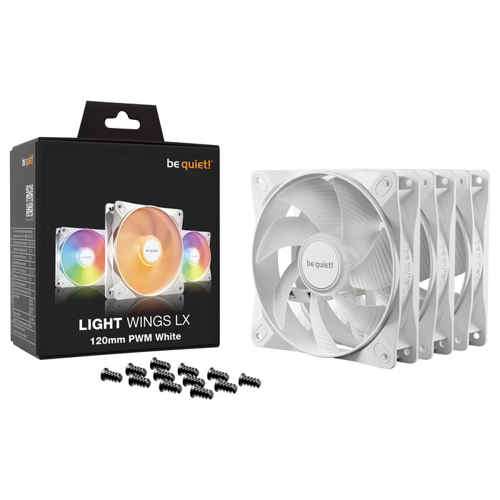 be quiet! LIGHT WINGS LX 120mm PWM White Triple-Pack
