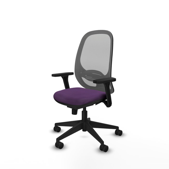 PIQUERAS Y CRESPO Silla de oficina Cilanco con mecanismo Sincro, Morado y Gris