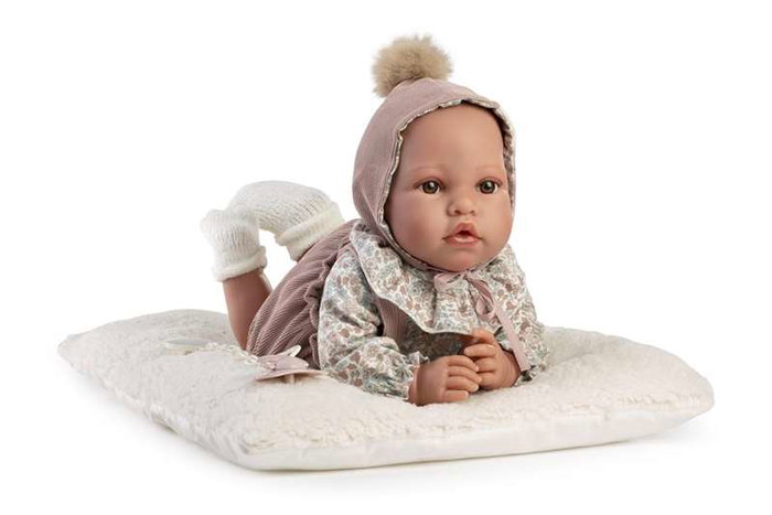 Antonio Juan Muñeca Recién Nacida Erika con Ranita 42cm - Idiomas: Español, Ucraniano, Francés, Portugués, Alemán, Neerlandés, Italiano, Ruso, Polaco, Árabe